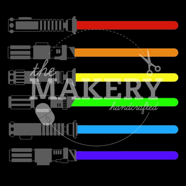 Pride Lightsaber SVG, Gay Pride, PNG, Cricut cut file, LGBTQ+, Rainbow Flag, Lightsaber Pride Month t-shirt design for silhouette, download