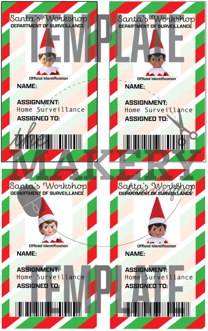 Elf ID Card TEMPLATE PNG Files Onlu Etsy