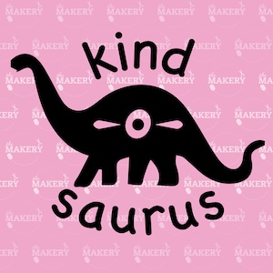 Kind-O-Saurus SVG, fichier de coupe Dino Cricut, Design de silhouette pour la Journée de la chemise rose, Dinosaure