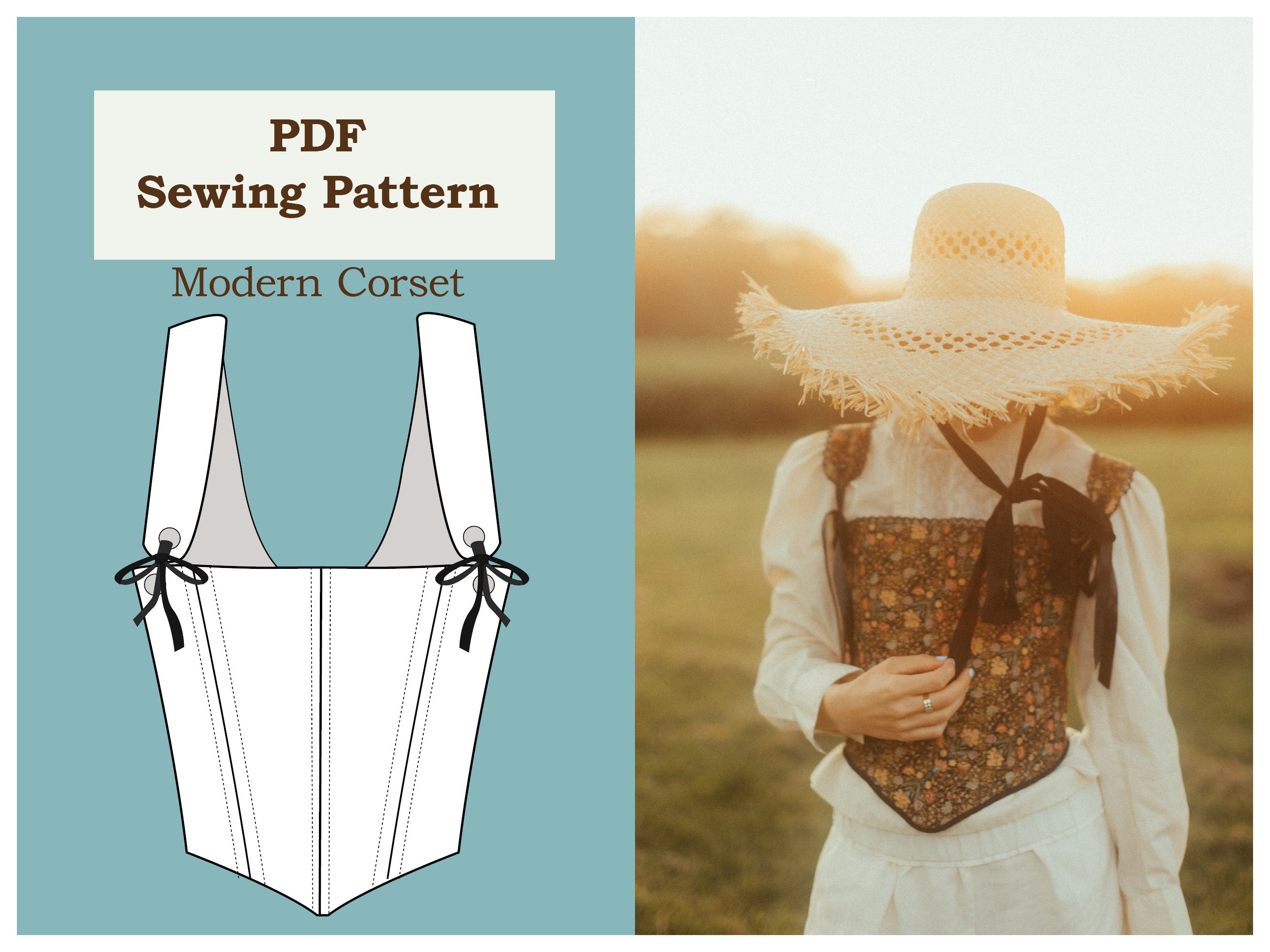 MEN'S CORSET PATTERN // Pdf Sewing Pattern Bandeau Corset Top for