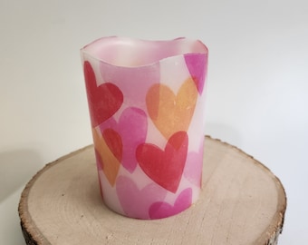 Valentine Heart LED Flameless Wax Pillar Candle