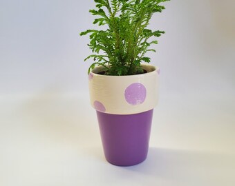 Purple Lavender Polka Dot Planter Pot 3"