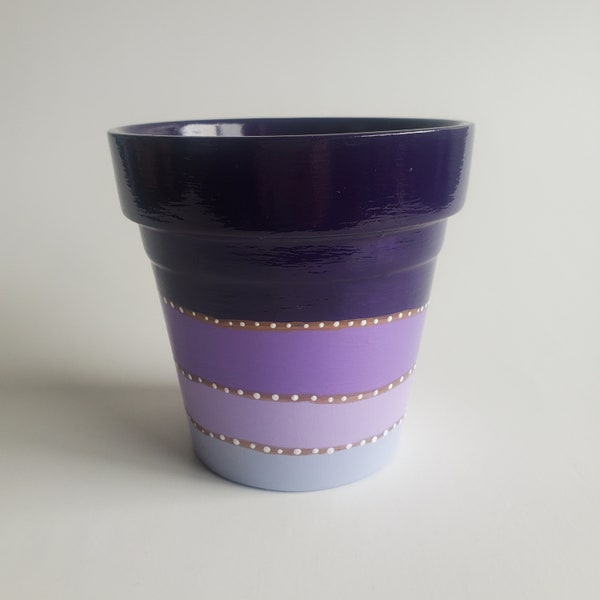 Purple Flower Pot Etsy