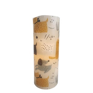Whimsical Dogs LED Flameless Wax Pillar Candle