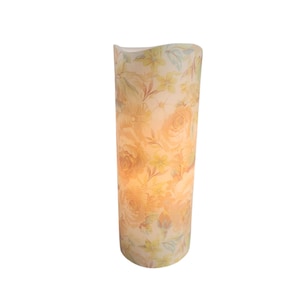 Peach Roses LED Flameless Candle