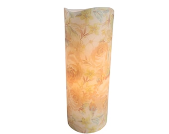 Peach Roses LED Flameless Candle