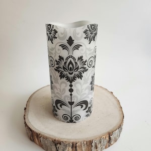 Black and White LED Flameless Wax Pillar Candle