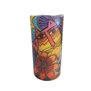 Crazy Cats LED Flameless Wax Pillar Candle