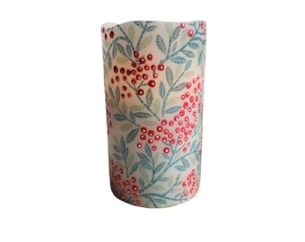 Christmas Holly Berry LED Flameless Wax Pillar Candle