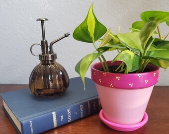Pink Polka Dot Flor Pot 4.5"