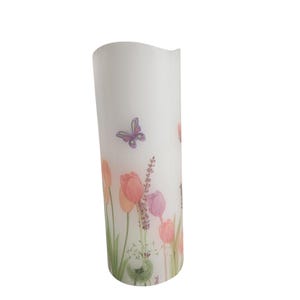 Flowers and Butterflies LED Flameless Candle