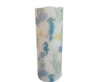 Ocean Life LED Flameless Wax Pillar Candle