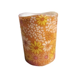 Hippie Boho Floral Design LED Flameless Wax Pillar Candle