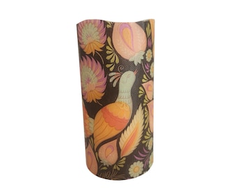 Tropical Birds LED Flameless Wax Pillar Candle