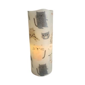 Cute Cats LED Flameless Wax Pillar Candle