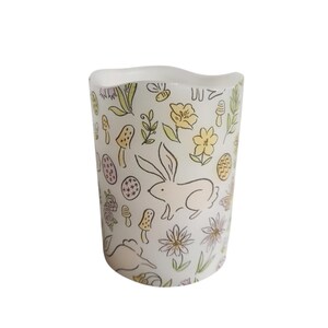 Cute Easter Bunny LED Flameless Wax Pillar Candle