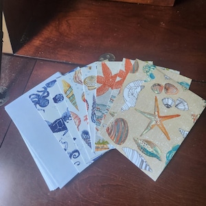 Beachy Blank Greeting Card Note Card Set of 8