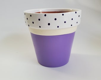 Purple Polka Dot Plant Flower Pot 4"