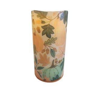 Fall Thanksgiving Decor LED Flameless Wax Pillar Candle