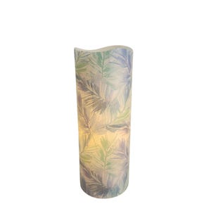 Feathery Fronds LED Flameless Wax Pillar Candle