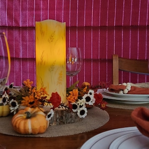 Fall Wheat LED Flameless Wax Pillar Candle
