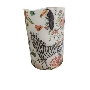 Nightlight LED Flameless Wax Pillar Candle Jungle Wild Zoo Animals