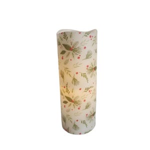 Christmas Branches LED Flameless Wax Pillar Candle
