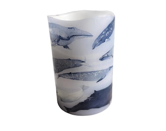 Blue Whale LED Flameless Wax Pillar Candle
