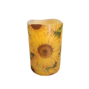 Sunflower LED Flameless Wax Pillar Candle