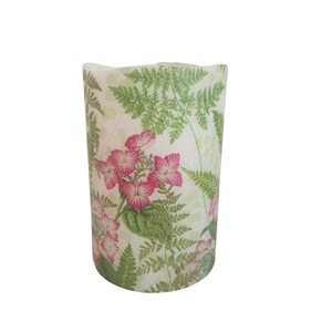 Flowers and Ferns LED Flameless Wax Pillar Candle