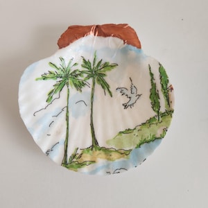 Island Paradise Scallop Shell Trinket Dish Ring Dish