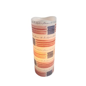 America The Beautiful Patriotic LED Flameless Candle