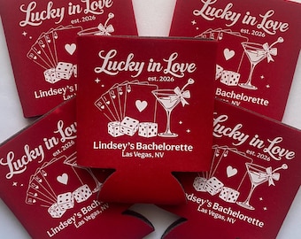 Lucky In Love Can Cooler | Bachelorette Can Cooler | Bachelorette Trip | Lucky In Love | Custom Can Cooler | Customized | Personalized