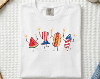 Fourth of July Doodles T Shirt | Graphic Tee | Patriotic Tee | 4th of July | Comfort Colors | Comfort Color 4th of July Shirt