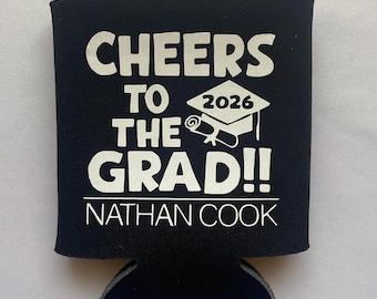 Cheers to the Grad Can Cooler | Graduation Can Cooler | Grad Party | Cheers to the Grad | 2026 Graduation | Custom Can Cooler | Customized