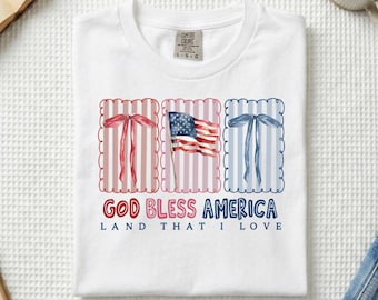 God Bless America T Shirt | Graphic Tee | Patriotic Tee | 4th of July | Comfort Colors | Comfort Color 4th of July Shirt