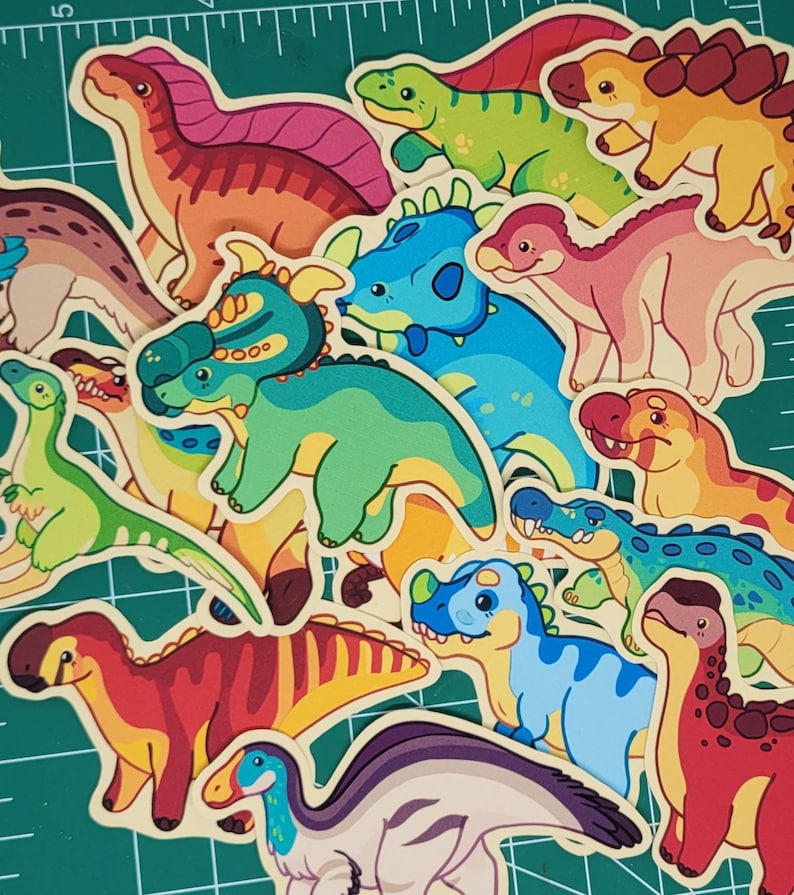 Dinosaur Stickers Etsy