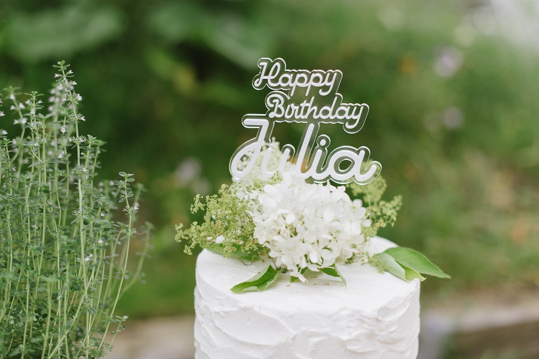 3D Cake Topper Happy Birthday ‘julia’ Made of Acrylic - Etsy
