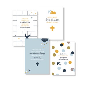 Spruchkarten Blue Bird | Lebensweisheiten | Taufdekoration | Deko Kommunion | Tischdekoration