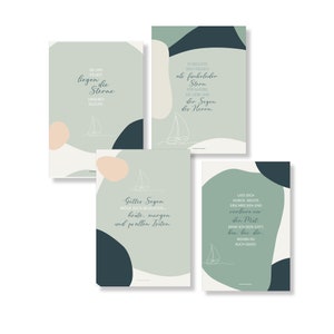 Carte postale Ocean | Les vérités de la vie | Décoration de baptême | Deko Communion | Décoration de table | Décoration Confirmant