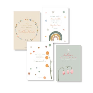 Set di cartoline con proverbi battesimali 'Blossom' | Battesimo | Decorazione per battesimo | carte dicendo | Comunione | conferma