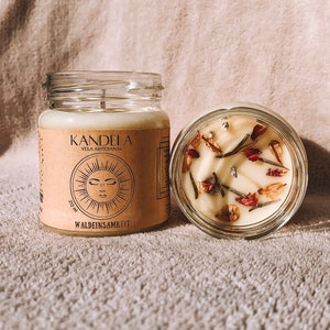 Scented candle with soy wax pine, orange and eucalyptus 212ml
