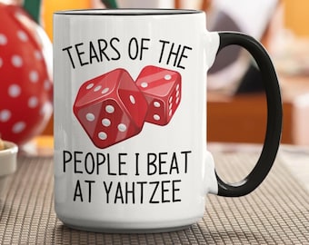 Tears of the people I beat at Yahtzee mug, gamer gift, Yahtzee winner, gift for gamers, board game mug