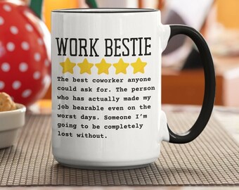 Arbeit Bestie Bewertung Tasse | Lustiges Mitarbeiter, das Geschenk verlässt