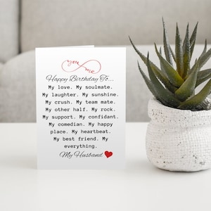 Carte d'anniversaire de mari pour mari | Carte d'anniversaire imprimable | carte postale pour lui | Impression à la maison | Carte d'anniversaire pour mari | Cadeau d'anniversaire