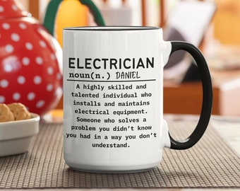 Funny Electrician Definition Mug | Personalized Gift