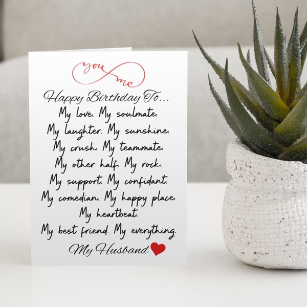 Husband Birthday Card For Husband | Printable Birthday Card | Card For Him | Print At Home | Anniversary Card For Husband | Birthday Gift