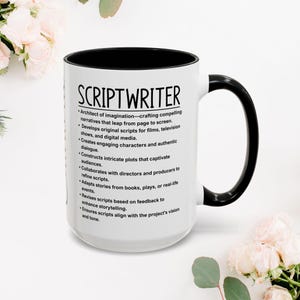 Scriptwriter Accent Coffee Mug, Perfect Gift for Writers, Creative Inspiration, Home Office Decor, Personalized Mug for Scriptwriters