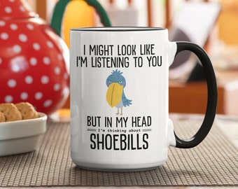 Shoebill Thinking Mug | Funny Whale-headed Stork Coffee Cup
