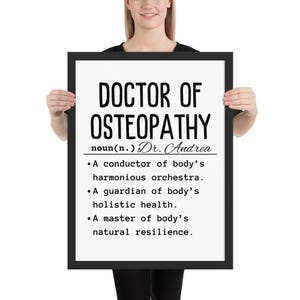 Doctor of Osteopathy Framed poster, Osteopathy Art, Doctor Wall Art, Medical Wall Art, Osteo Poster, Physician Gift